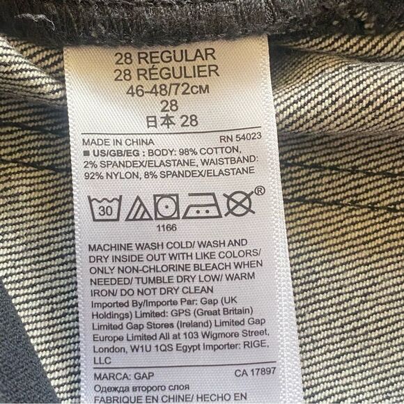 Gap Maternity New With Tags Full Panel Crop Flair Black Jeans Size 28R - Picture 6 of 13